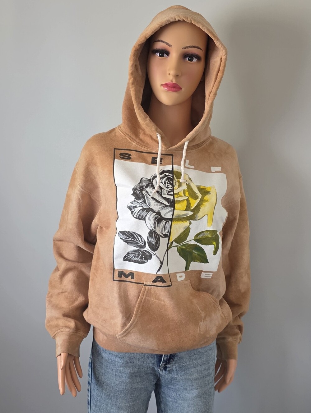 Graphic Hoodie with Rose Design